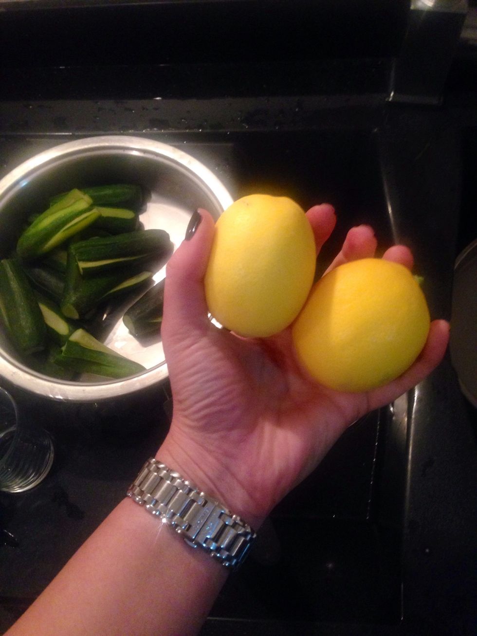 To prepare the dressing, start with the lemons