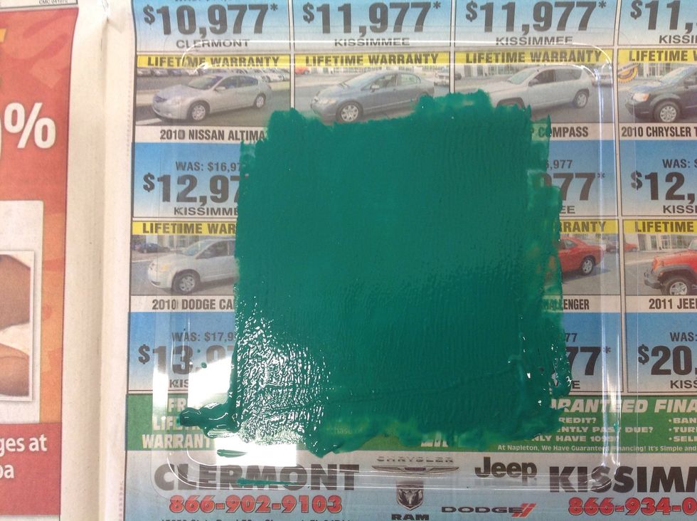 To prepare the ink, use the brayer and roll the ink away from you until it forms a thin spread. It should not be gloppy and will make a "sticky" sound.