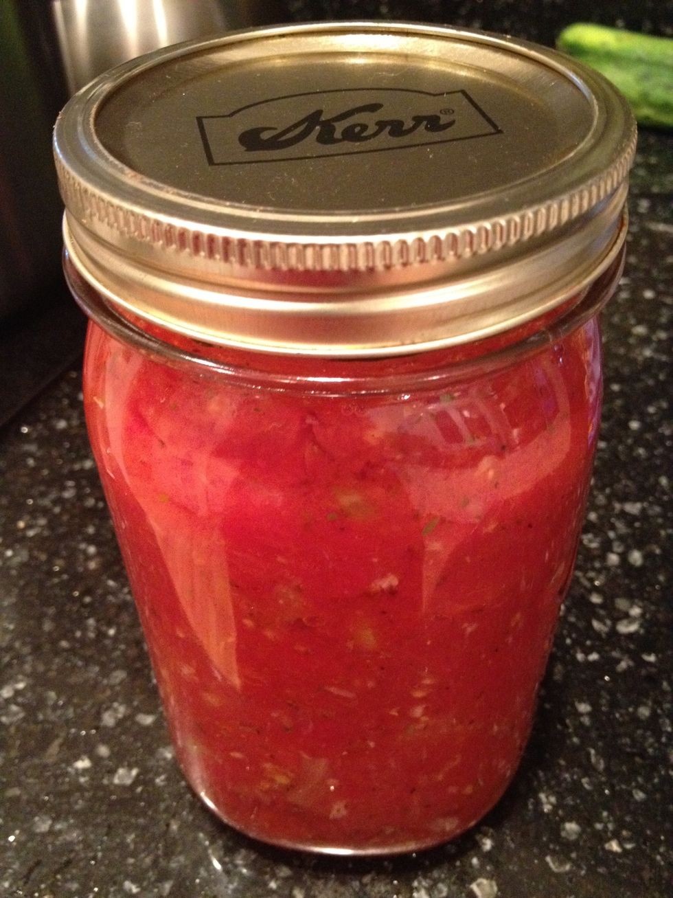 To preserve, let cool overnight in the fridge and measure into quart size freezer bags. Or follow instructions for your pressure cooker & voila! Fantastic flavorful marinara sauce!