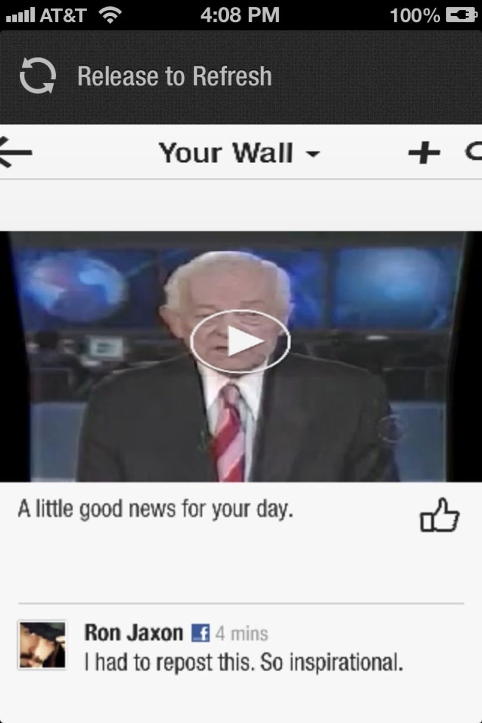To refresh the page hold your finger on the screen and drag down.