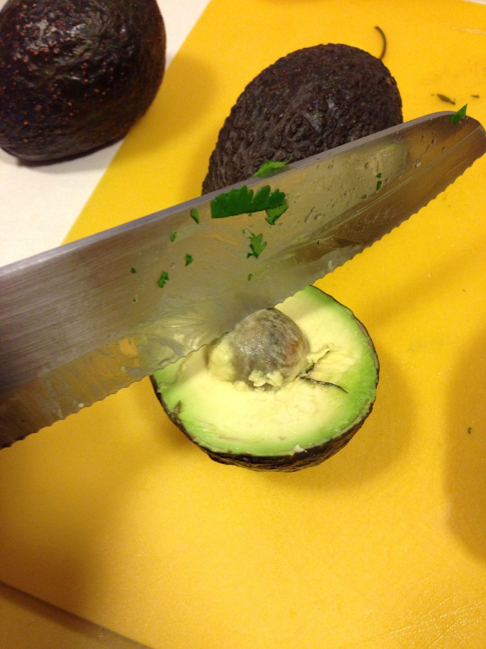 To remove the seed swing knife into the seed and twist to remove