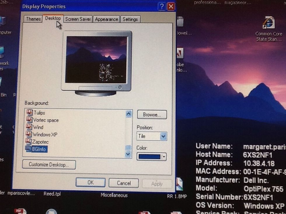 To remove the split screen appearance click on desktop tap under properties