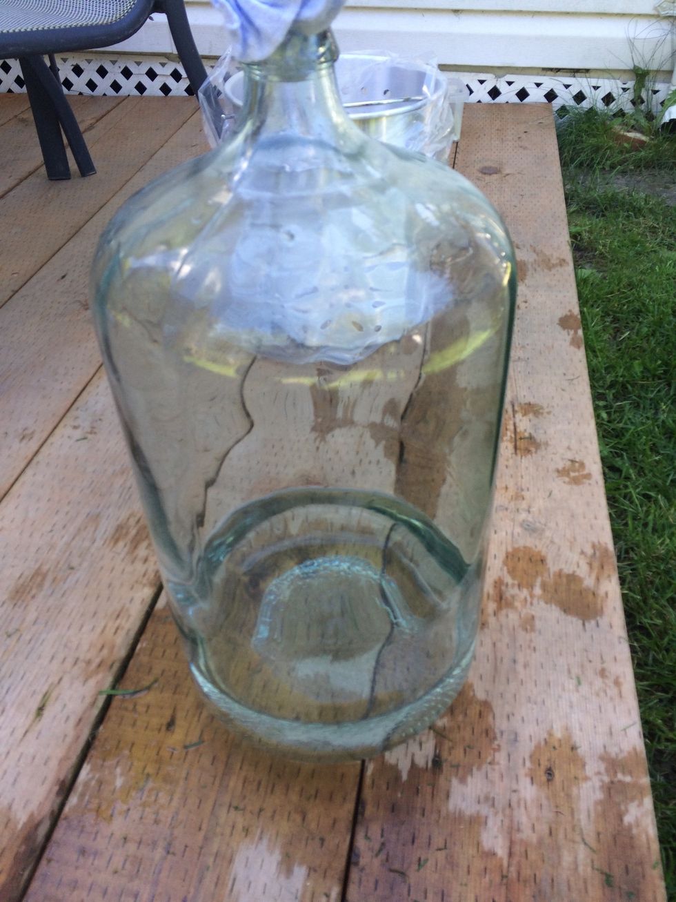 To sanitize carboy put 1 gal of sanitizer solution and slosh it around.