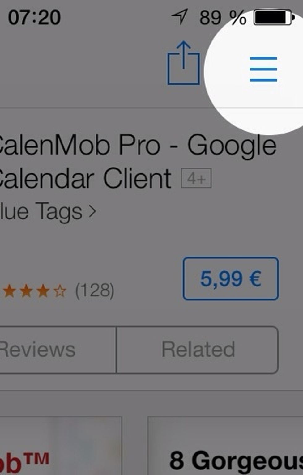 To see what apps you have chosen, there is a stack-shaped button in the upper right corner that leads to your Wish List.