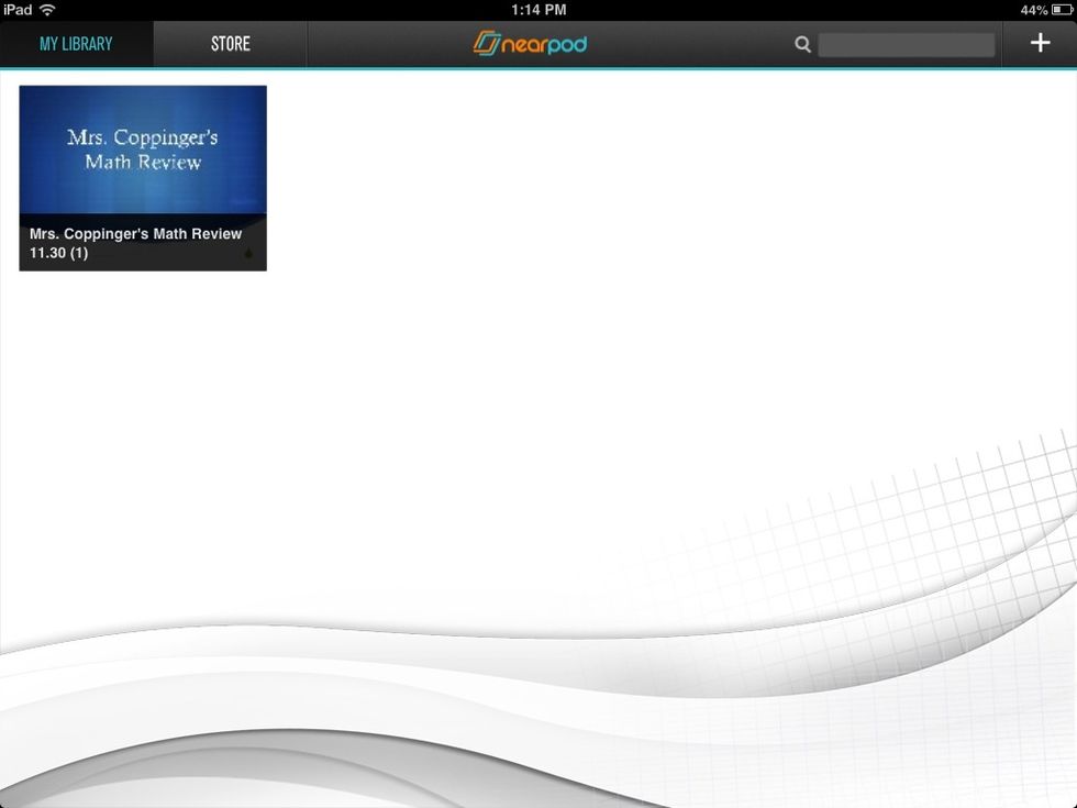 To share presentations from the Nearpod app, login to your account on your iPad. Click on the presentation you'd like to share.
