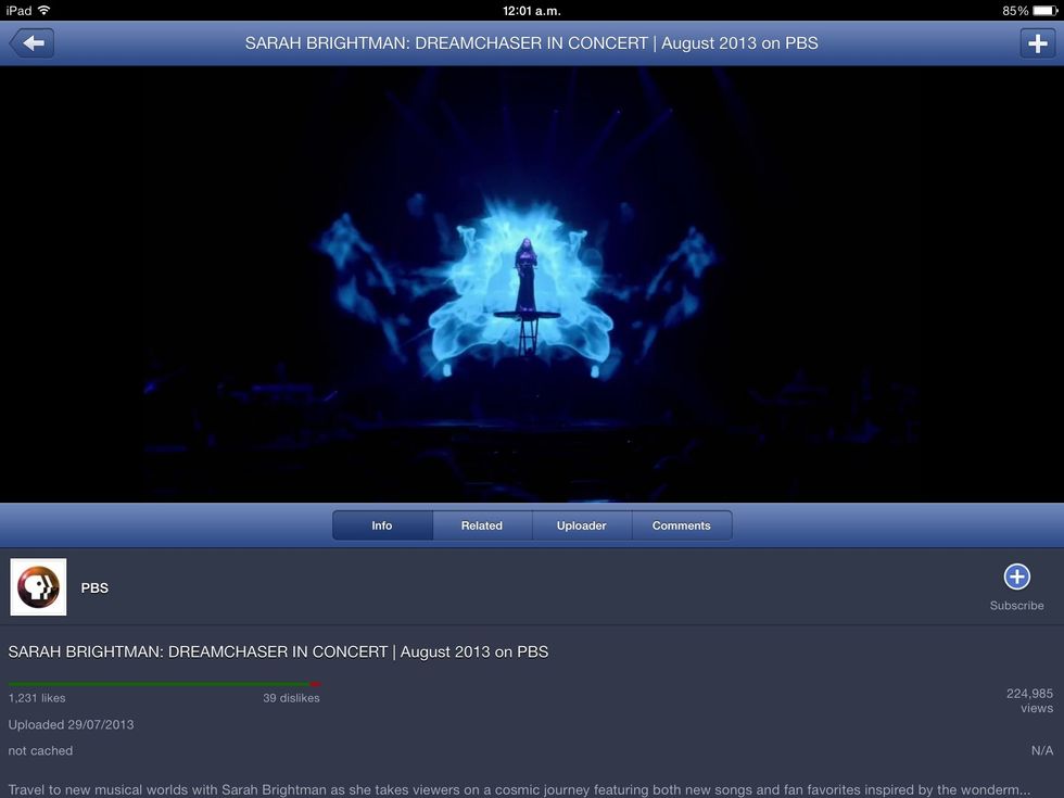 To start caching the video, click the white plus sign on the top right corner.