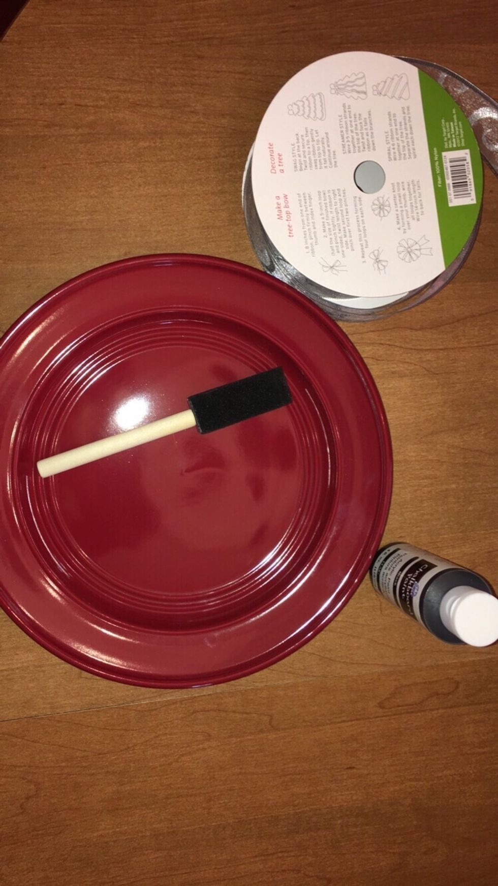 To start, clean off your plate with glass cleaner or something to clean off the dust on the plate. I got my plate from Family Dollar for $2!