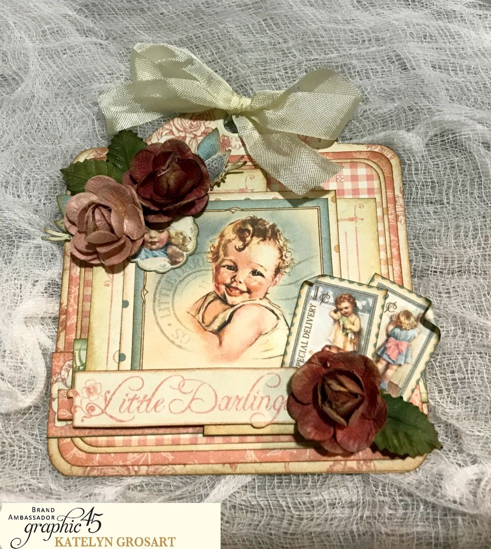 To start, we will create the girls version of the Baby Gift Tags.