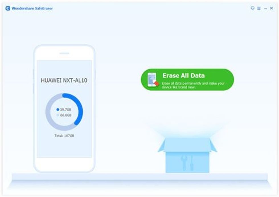 To start with, open the installed software on the computer and then get your Android phone connected to the computer via the USB cord. Now, choose the erasing mode and level to continue the process.