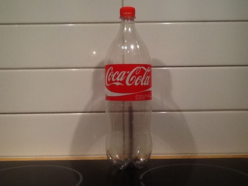 To start with you take the pet-bottle and open up the cork.