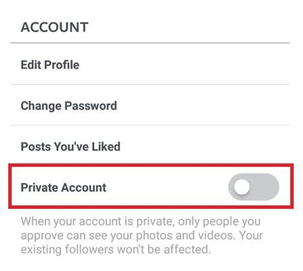 To stop people you don't know seeing your posts go to setting and click private Account.