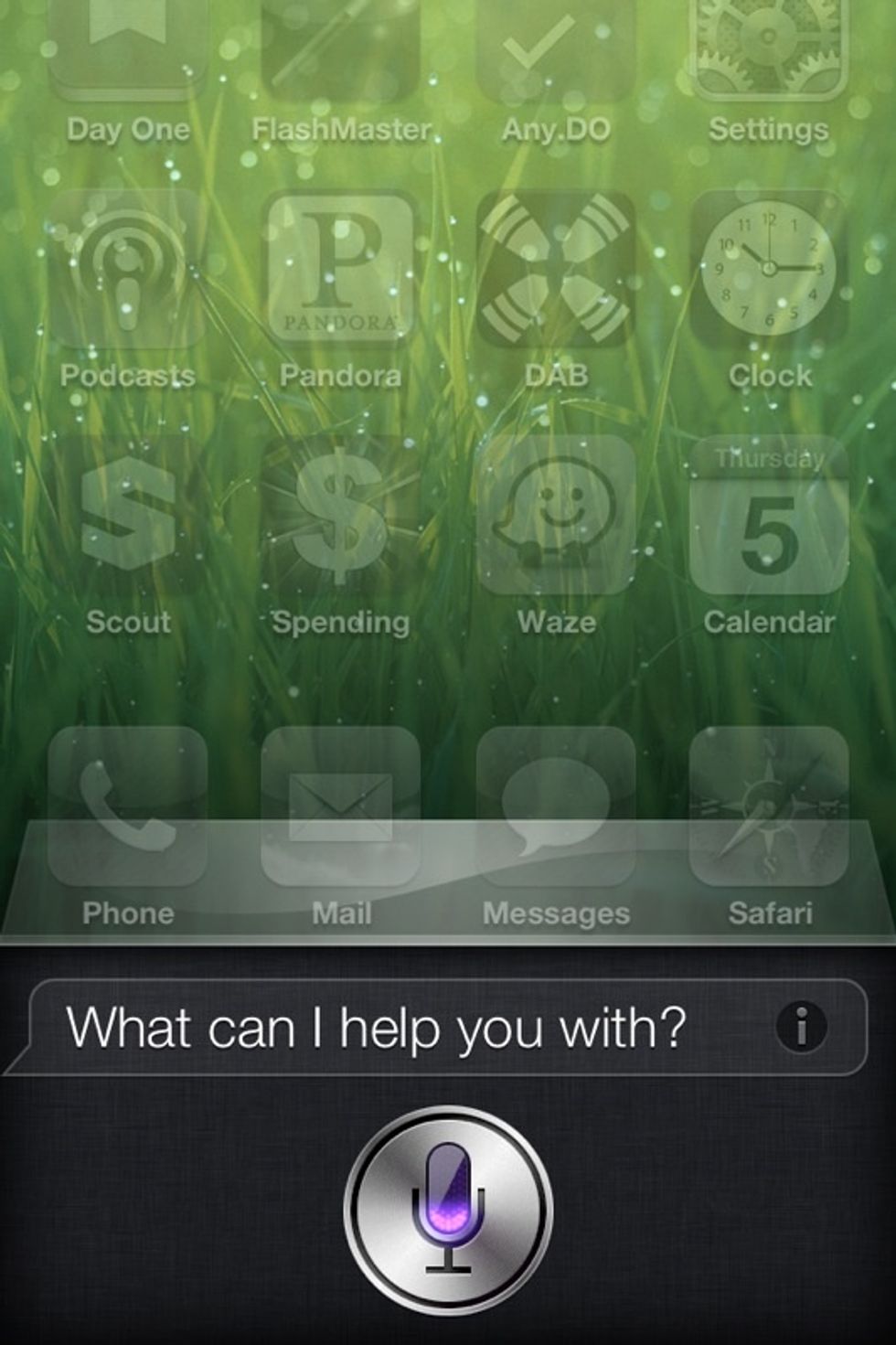 to summon Siri on the iPhone hold the home button or you can hold the iPhone up to your ear and say Your command (with me it didn't really work much for me).