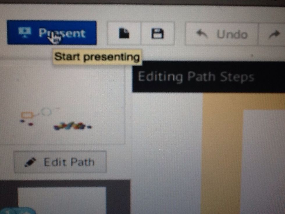 To test out your Prezi, click 'Present.'