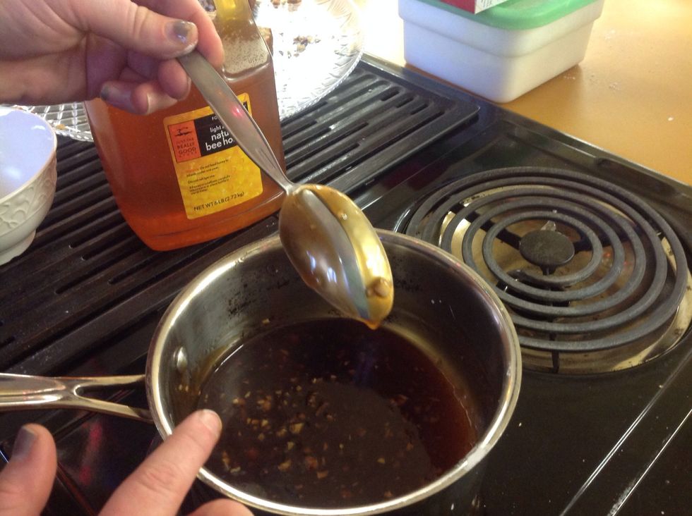 To test to see if the sauce is finished coat the back of a spoon in the sauce and drag your finger through it, if the sauce is finished you will see a clear, defined line. This is called nappe.