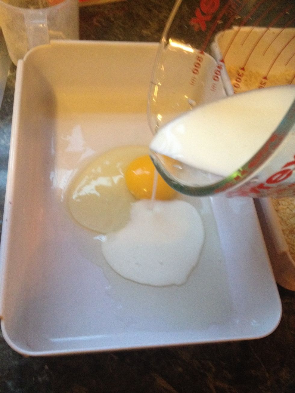 To the egg add the remainder 1/4 cup of buttermilk. If it's too thick add a splash of regular milk to thin it out.