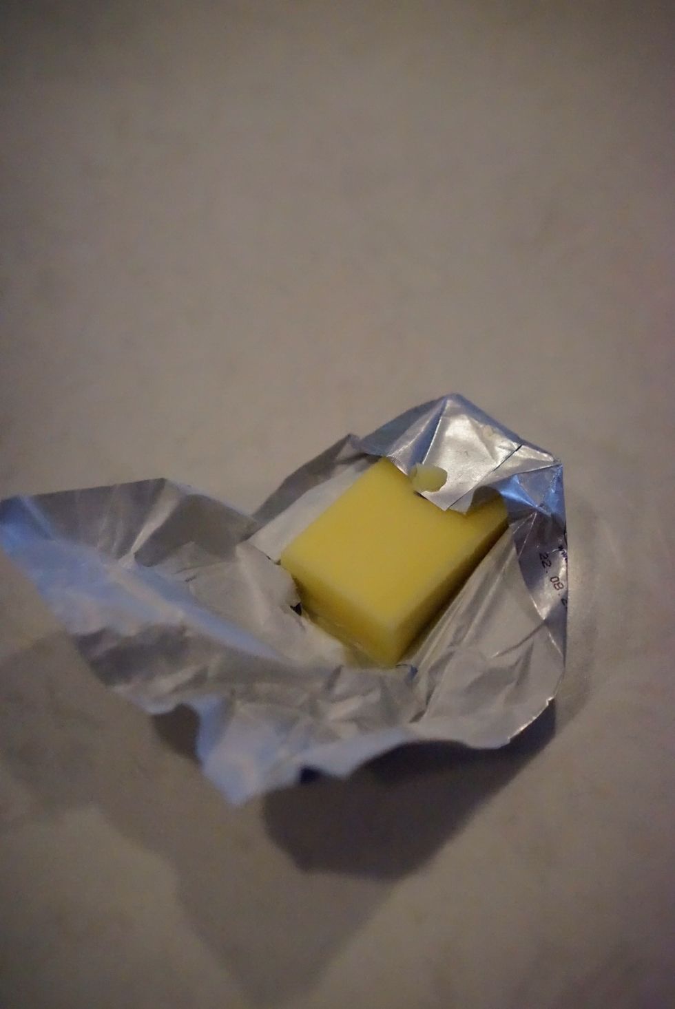 To the flour mix, add 12g unsalted butter...