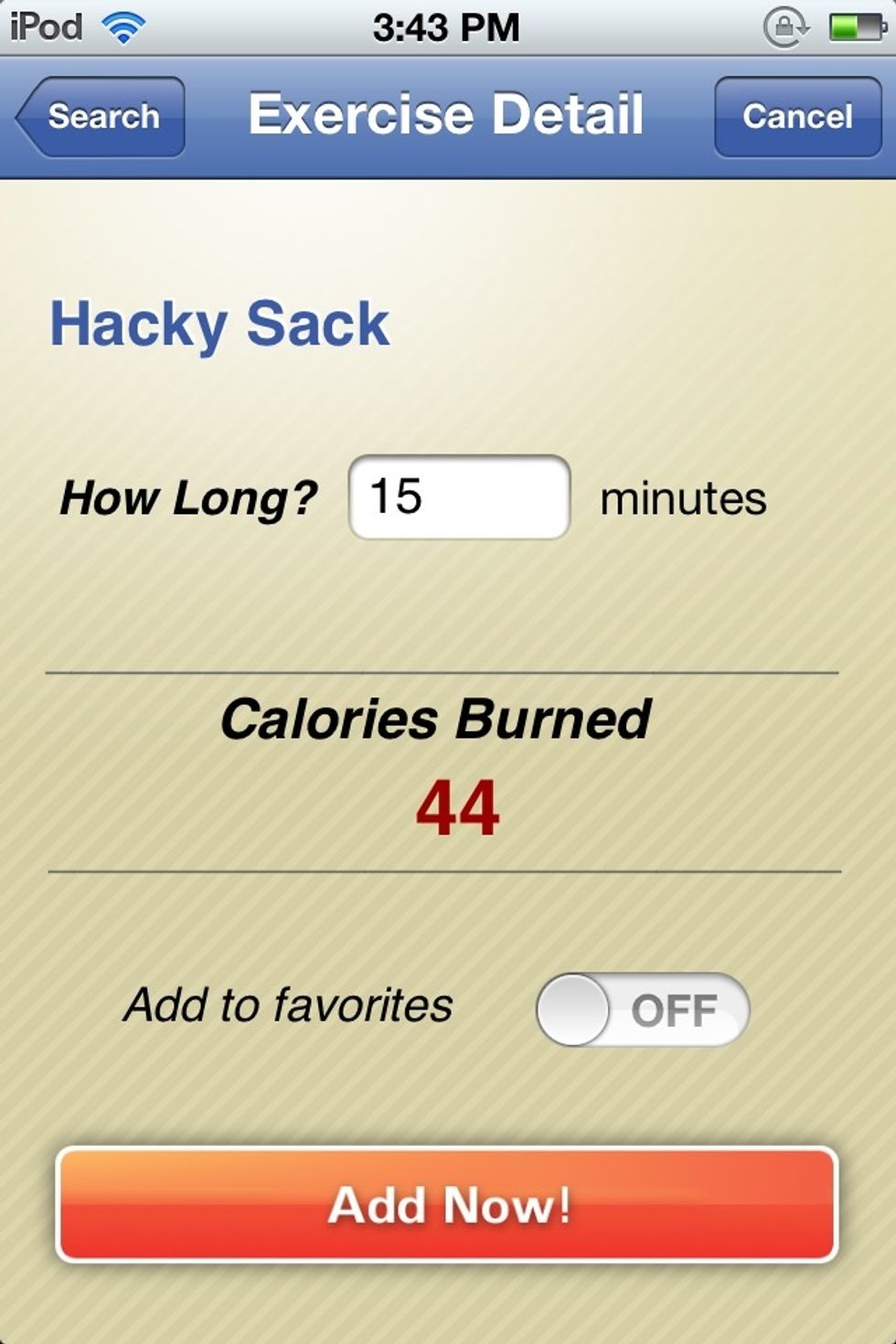 To track your fitness, click 'track fitness' there's probably a few hundred exercises you can choose from and you simply put the time you spend on them in and it adds it to your tracker!