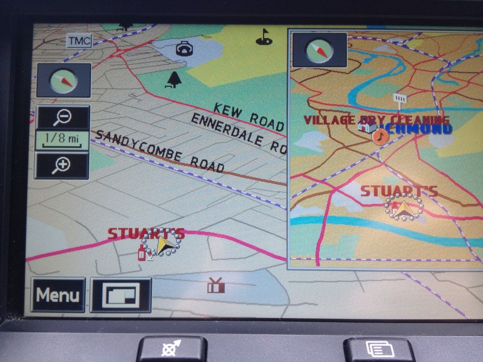 To use the Sat Nav. Press the menu button.
