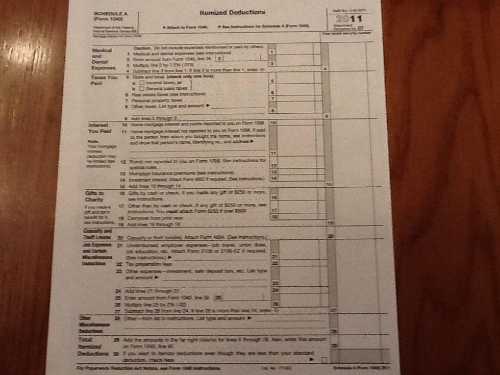 To use this form (and therefore have a potential lower tax), you must have deductions greater than the previous page lists for your filing status. So, what records support those deductions?