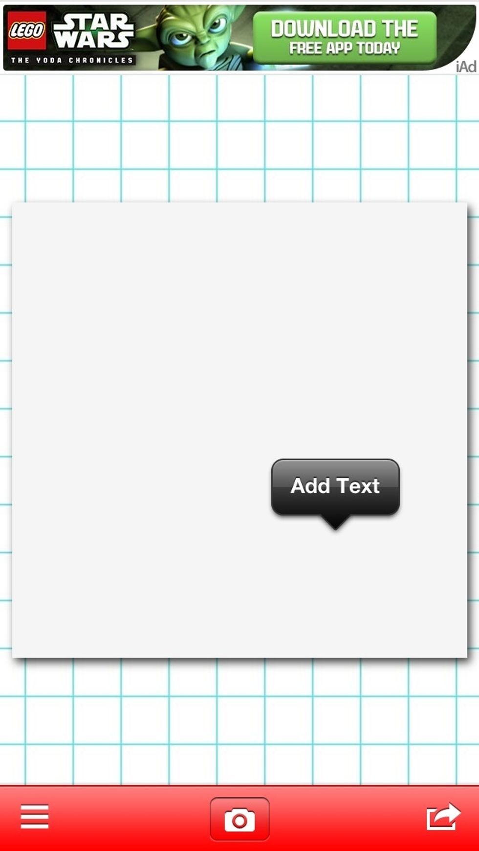 To use your font, tap on the photo you want the text on. (this is blank only for example.) Press "Add Text".