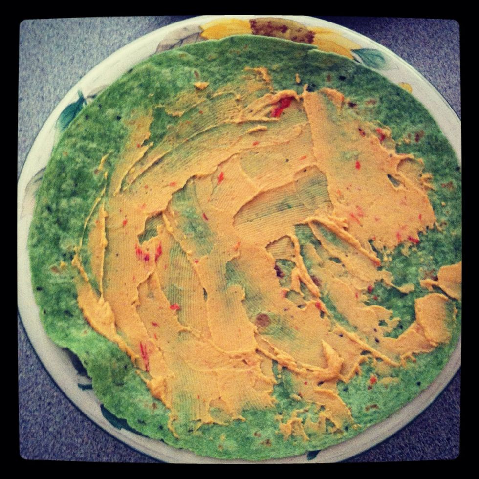 To your spinach wrap add hummus