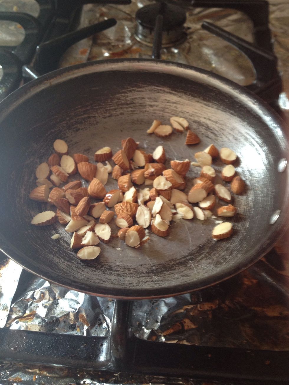 Toast almonds for a minute