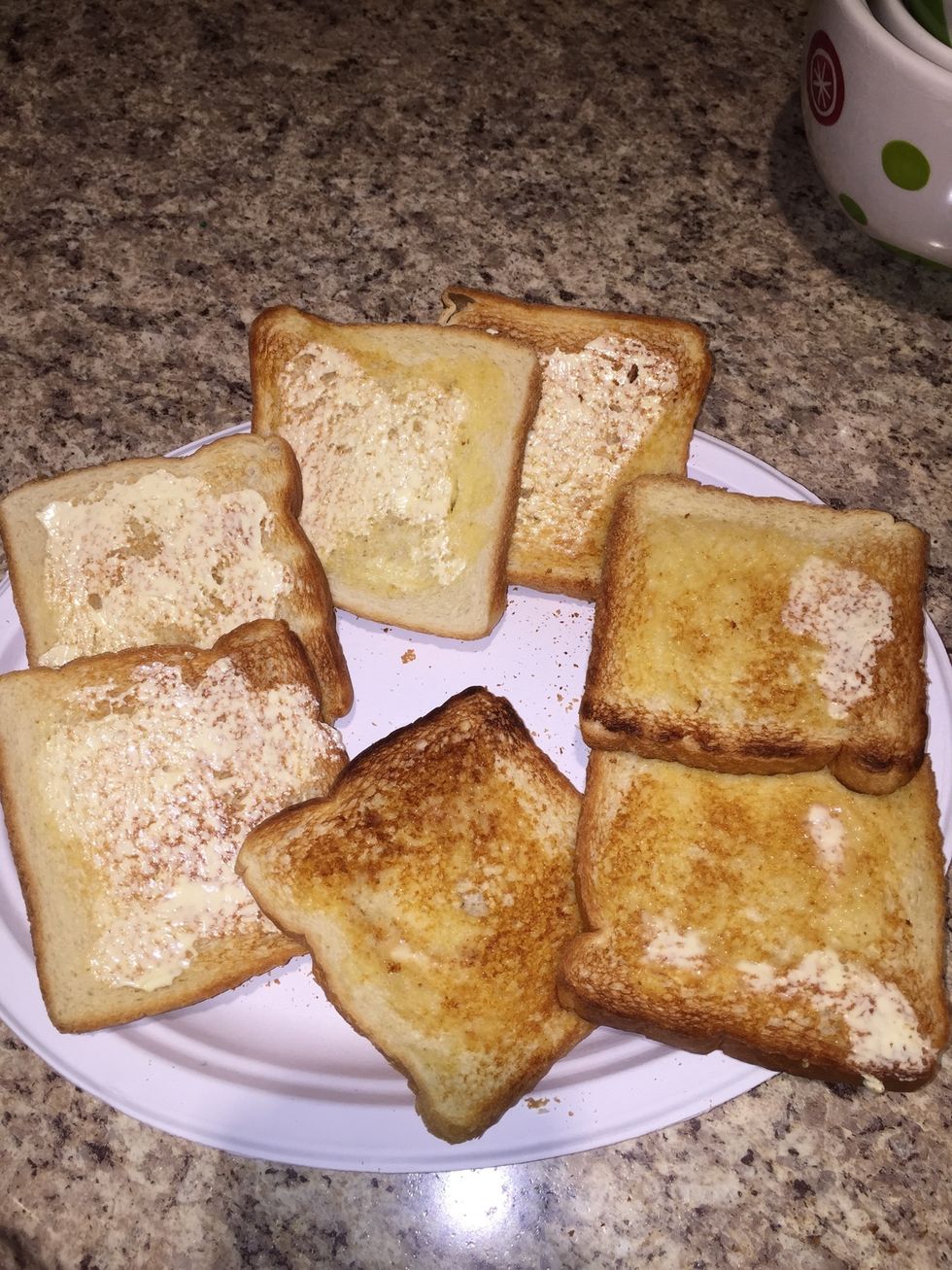 Toast and butter bread for a warm side dish