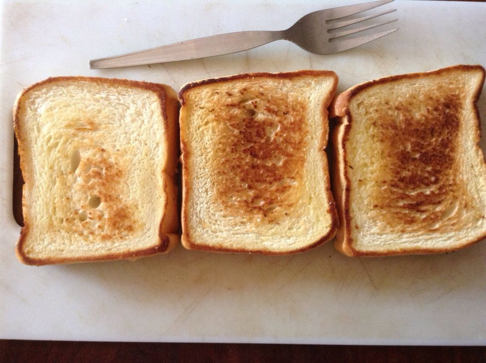 Toast until they turn yellowish