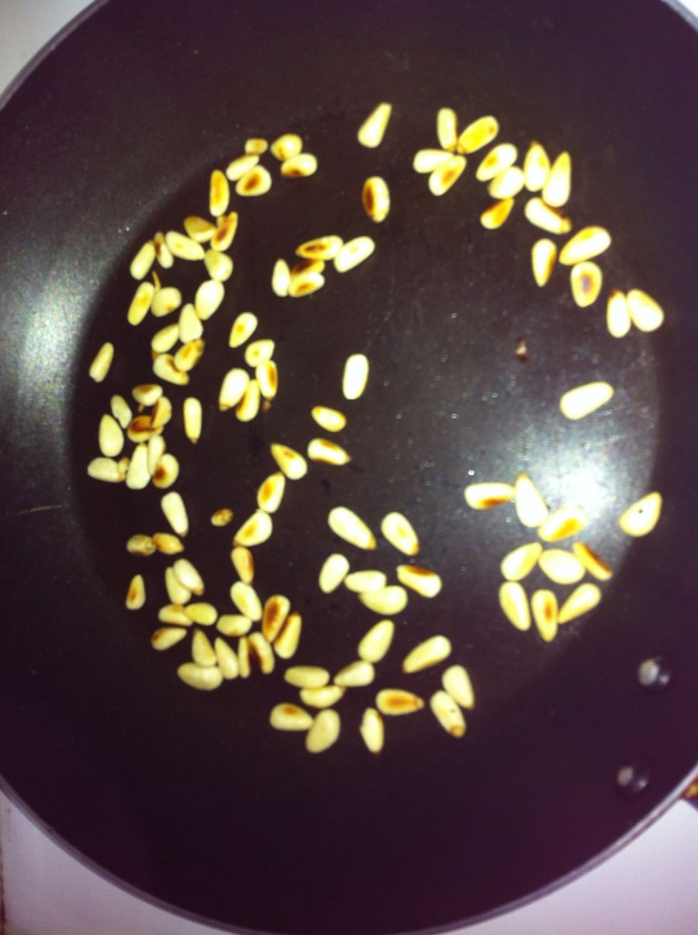 Toast your Pine nuts on a dry pan. I would personally use double the amount as I looovvveee them :-)