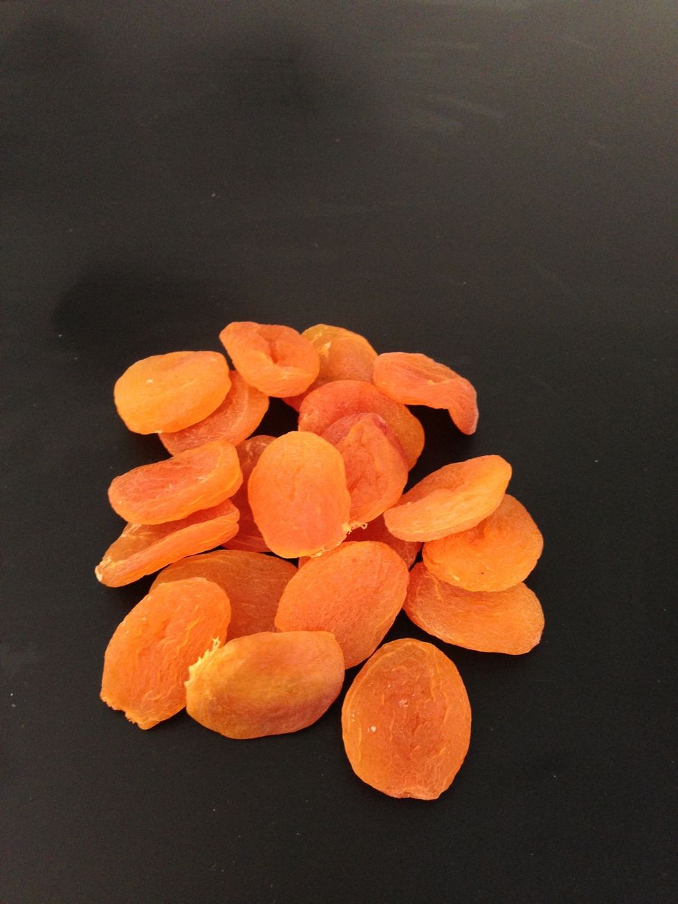 today i add an apricot jelly.  Take 20? Dried apricots cover  with water and boil Until very soft. And with the help of hand liquidizer reduce them  to a pur\u00e9e.