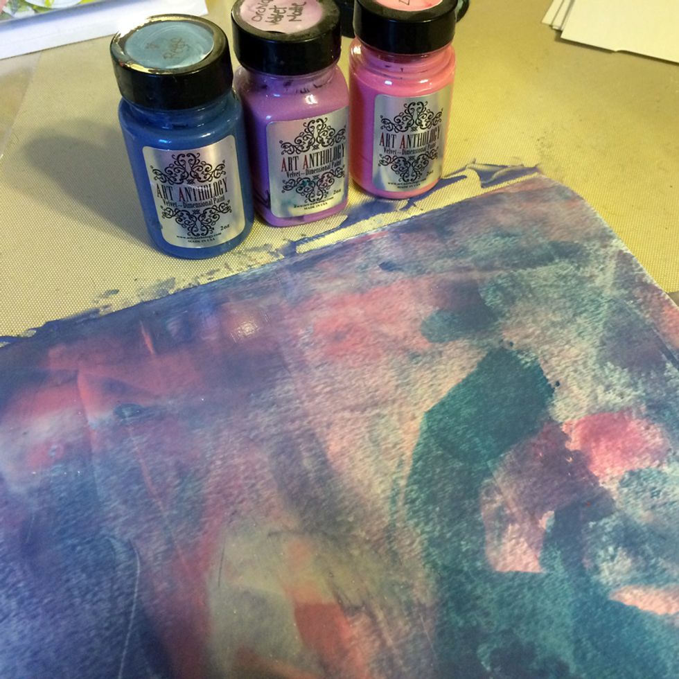 Today, I'm working on another LifeBook lesson.  I'm dreaming of my dream home with this page.  I started out by covering my page with Reef, Orchid and Cotton Candy Velvets.