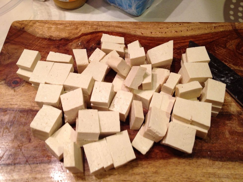 Tofu cut into bite pieces