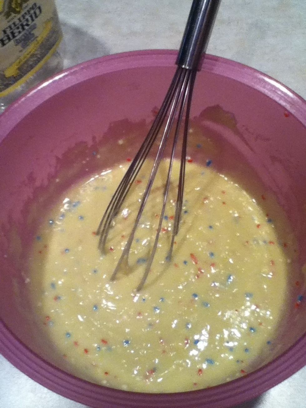 Told ya! :) now preheat oven to 350\u2022F and pour into an oven safe pan. But don't forget to spray Pam at the bottom or things could get ugly. -_-