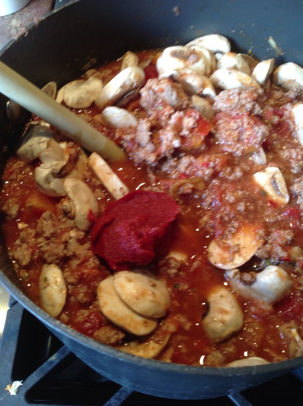 Tomato paste added.