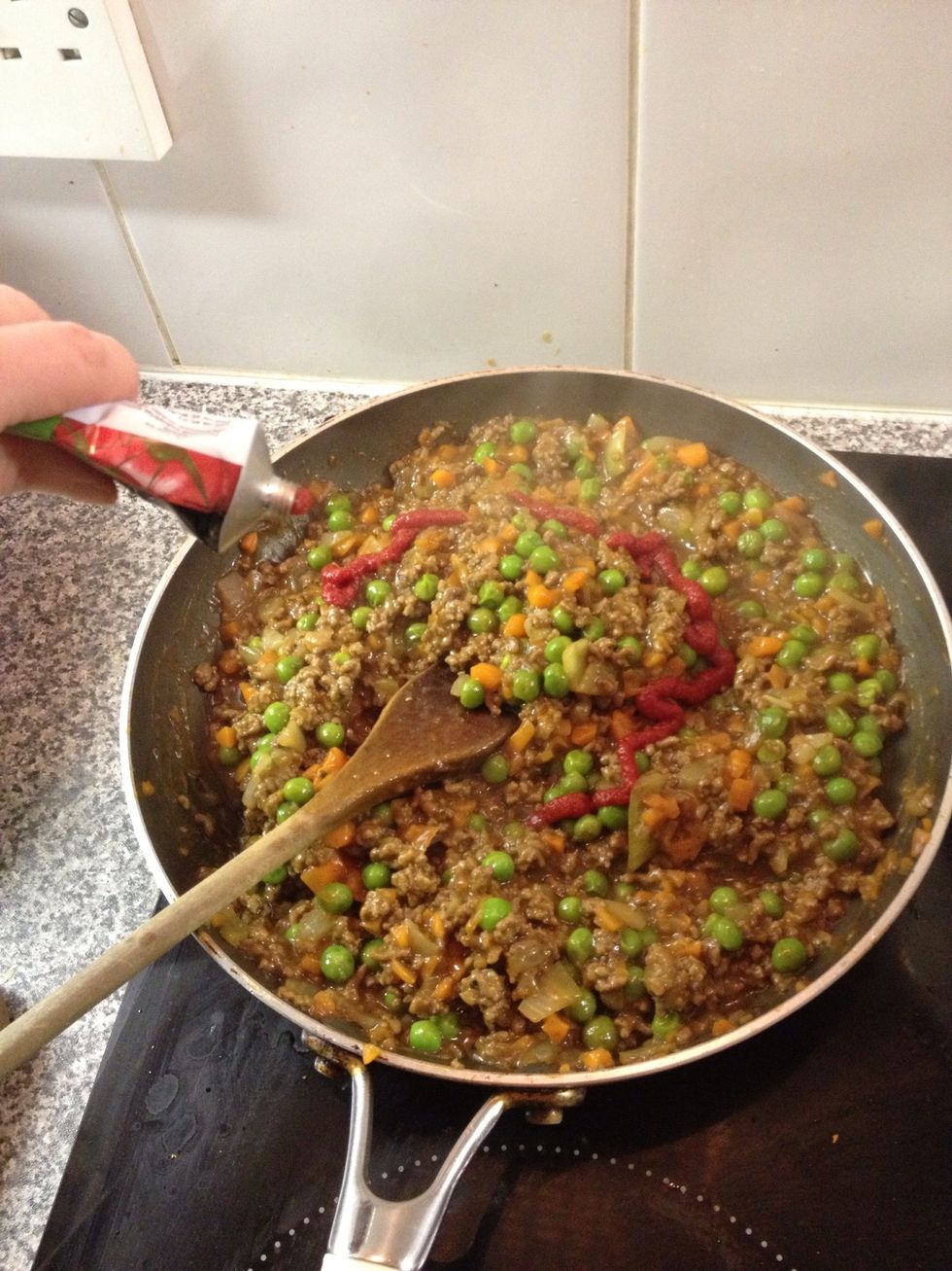 Tomato pur\u00e9e goes in next. Keep taste-testing to get the flavours right for you. (My favourite part!!)