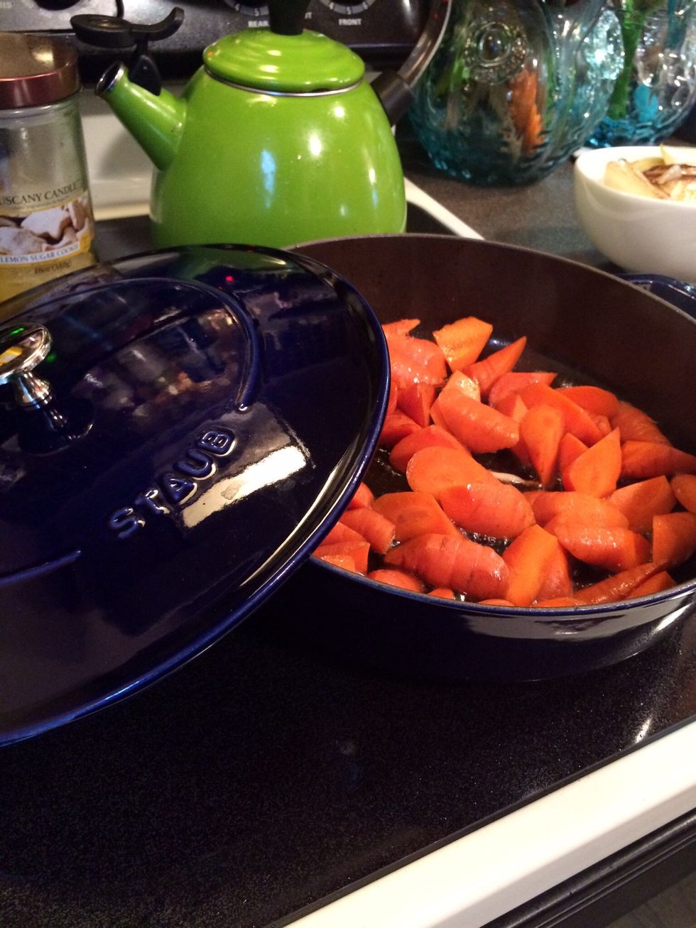 Tonight I'm using my enameled cast iron Staub 4QT braising pan. A dutch oven would be a good investment for these types of dishes.