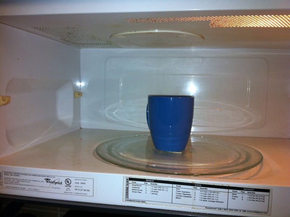 Took one cup full water. And heated it in the microwave until I see the steam on the glass.