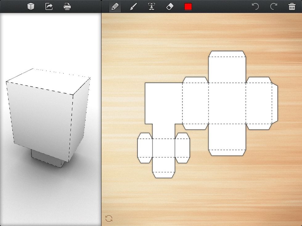 Tools at the top, figure on the left, "canvas" on the right. Spin the figure on the left to watch your progress as you create.