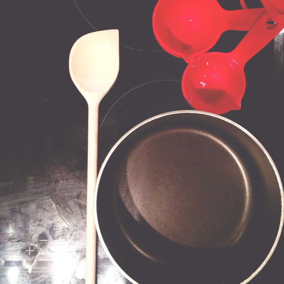 Tools: casserole, measuring cups, ladle, fork, chopping board