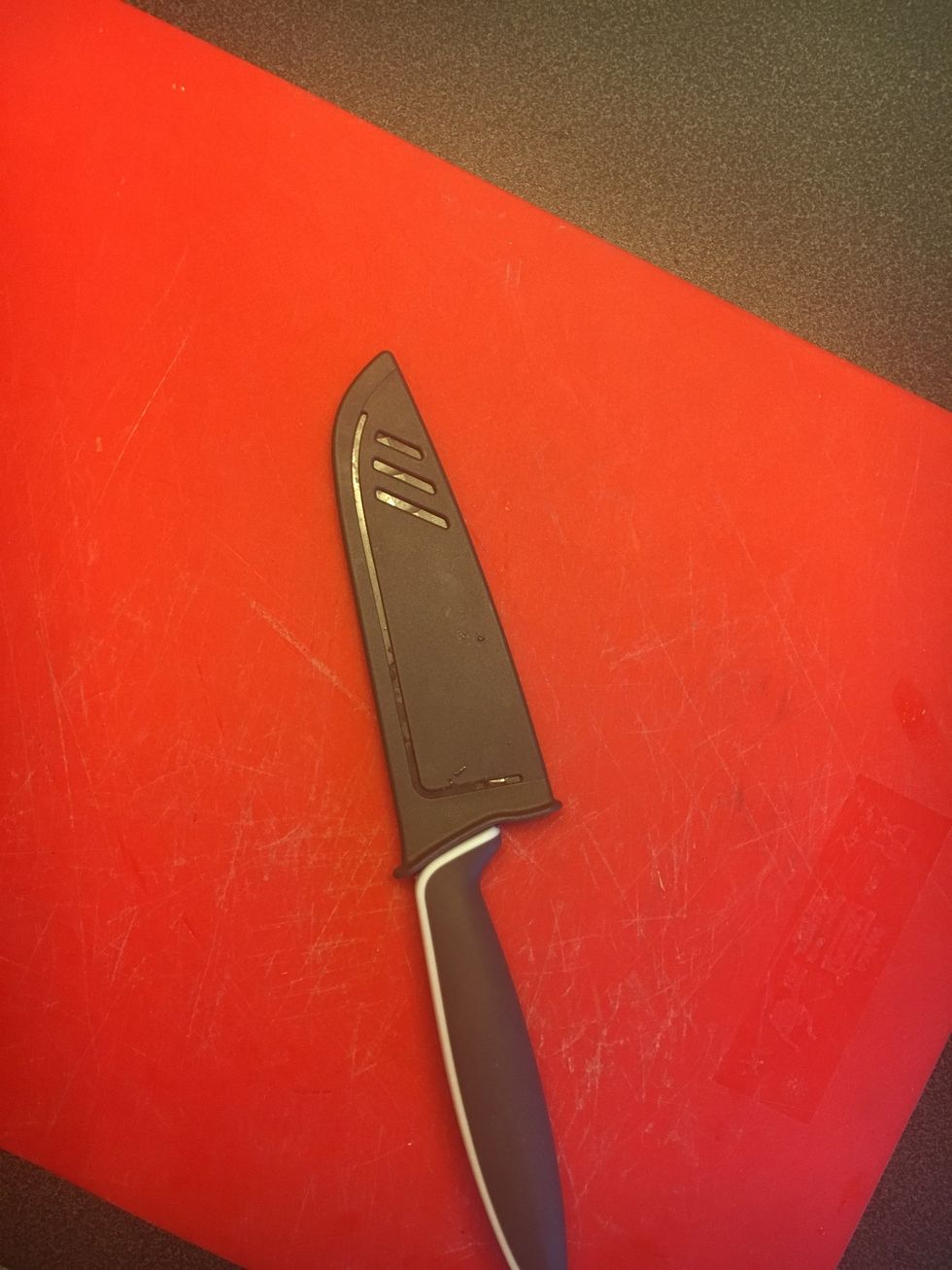 Tools: chopping board and knife