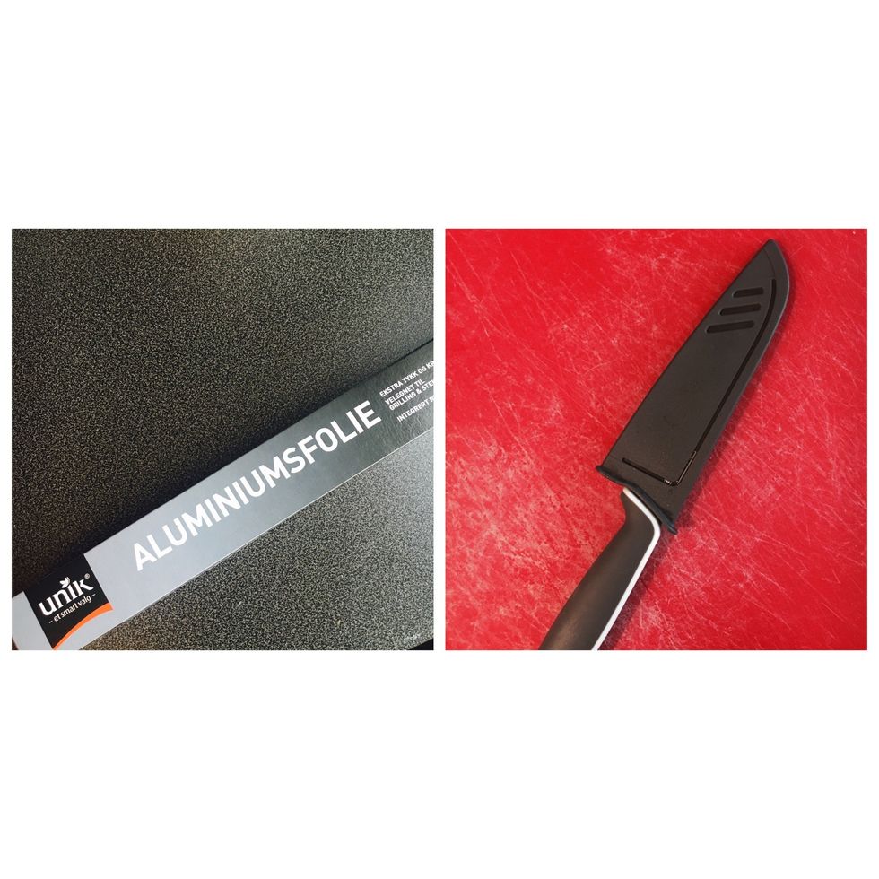 Tools: chopping board, knife, baking foil