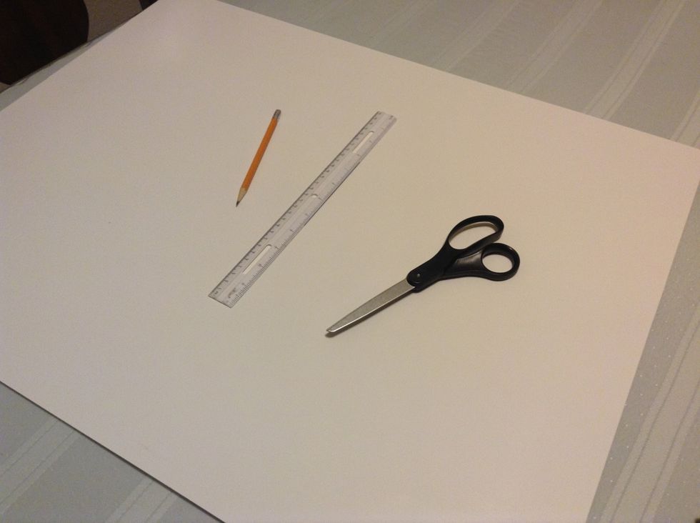 Tools needed: ruler, pencil, scissors, marker, poster board (28 x 22), and tape.