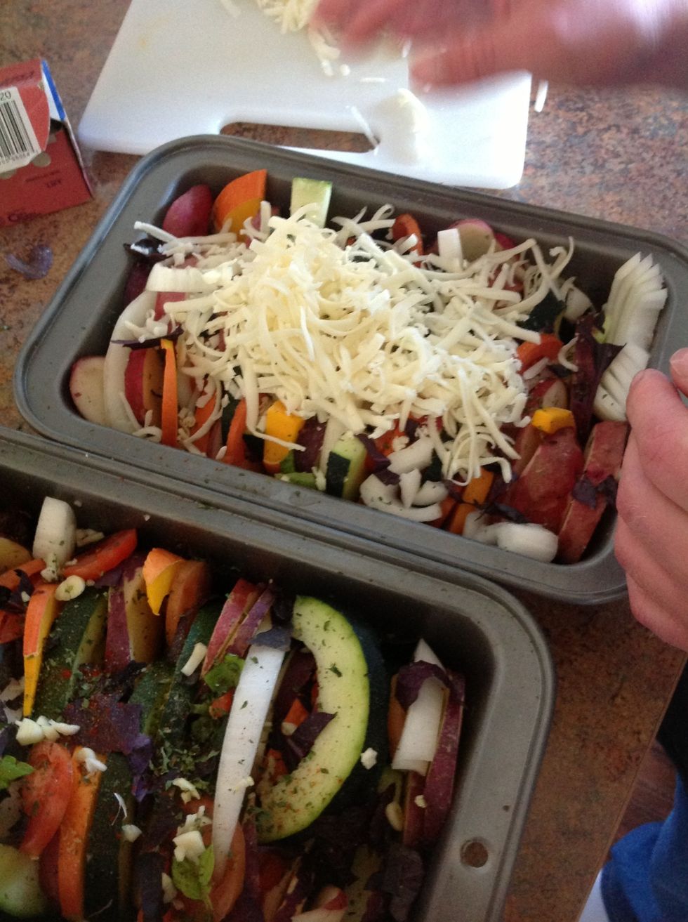 Top casserole with mozzarella cheese.