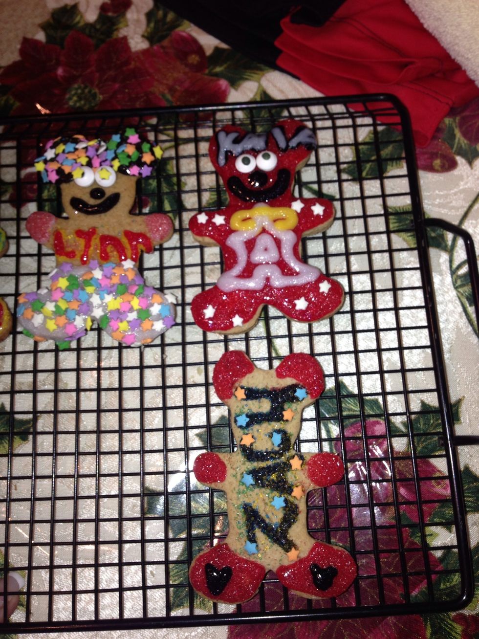 Top: husband made me an Angel cookie Bottom: I made him a name cookie :)