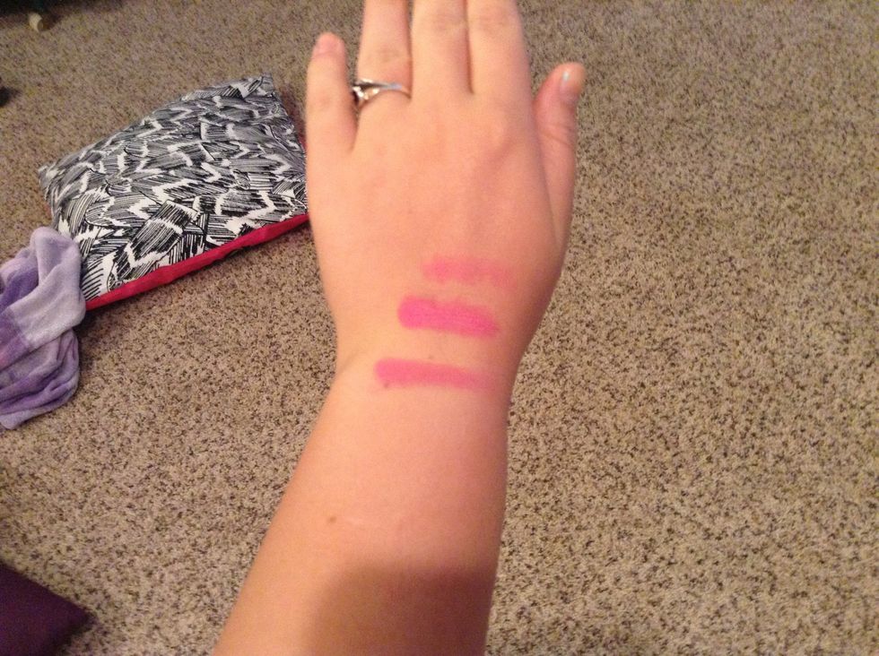 Top is without any primer Middle is with our homemade Bottom is urban decay primer potion