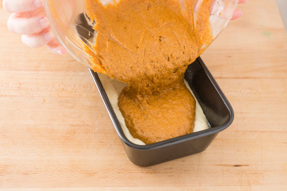Top it off with the remaining batter. Once again, make sure it spread it as evenly as possible.