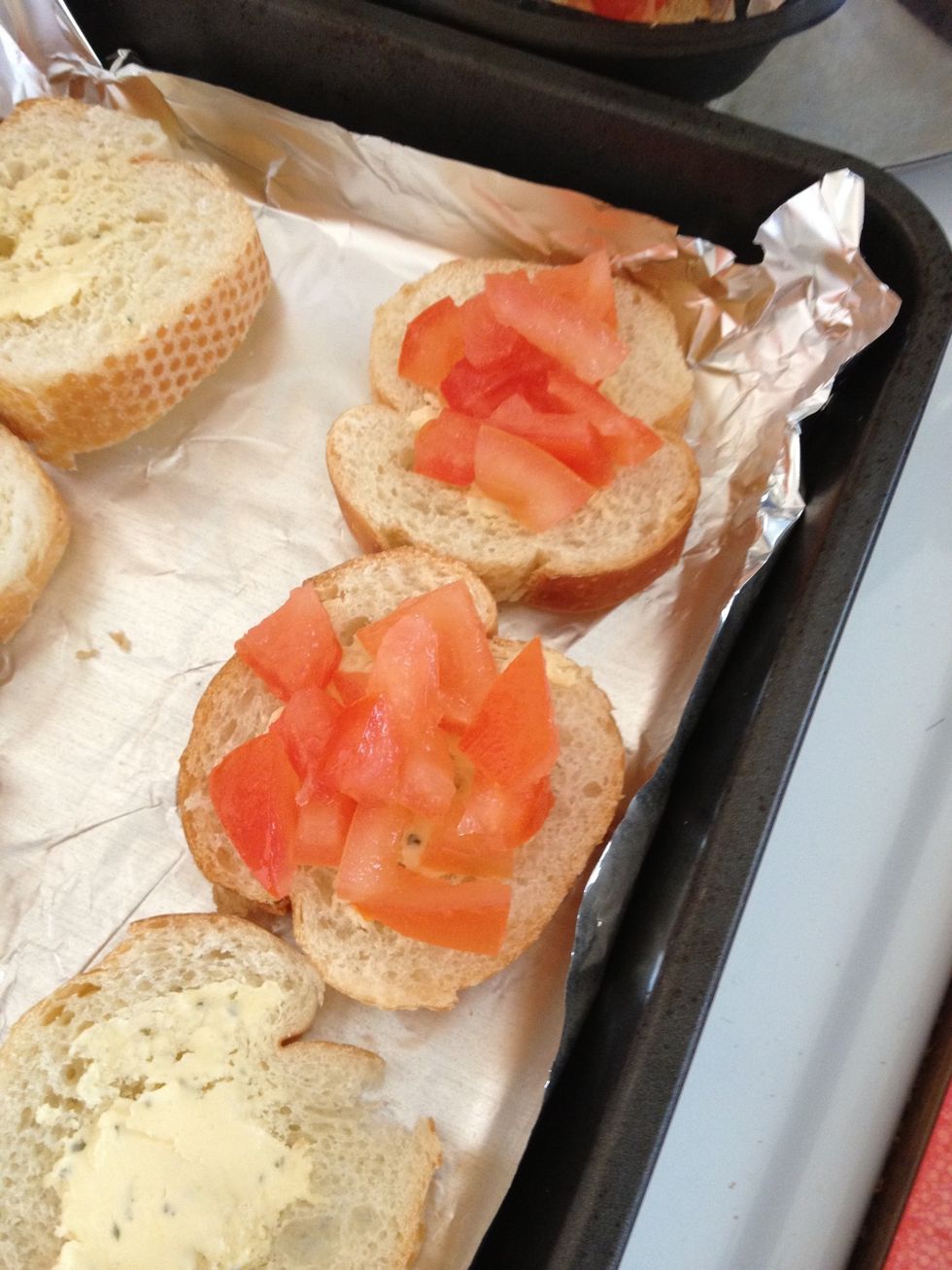 Top it up with diced tomatoes