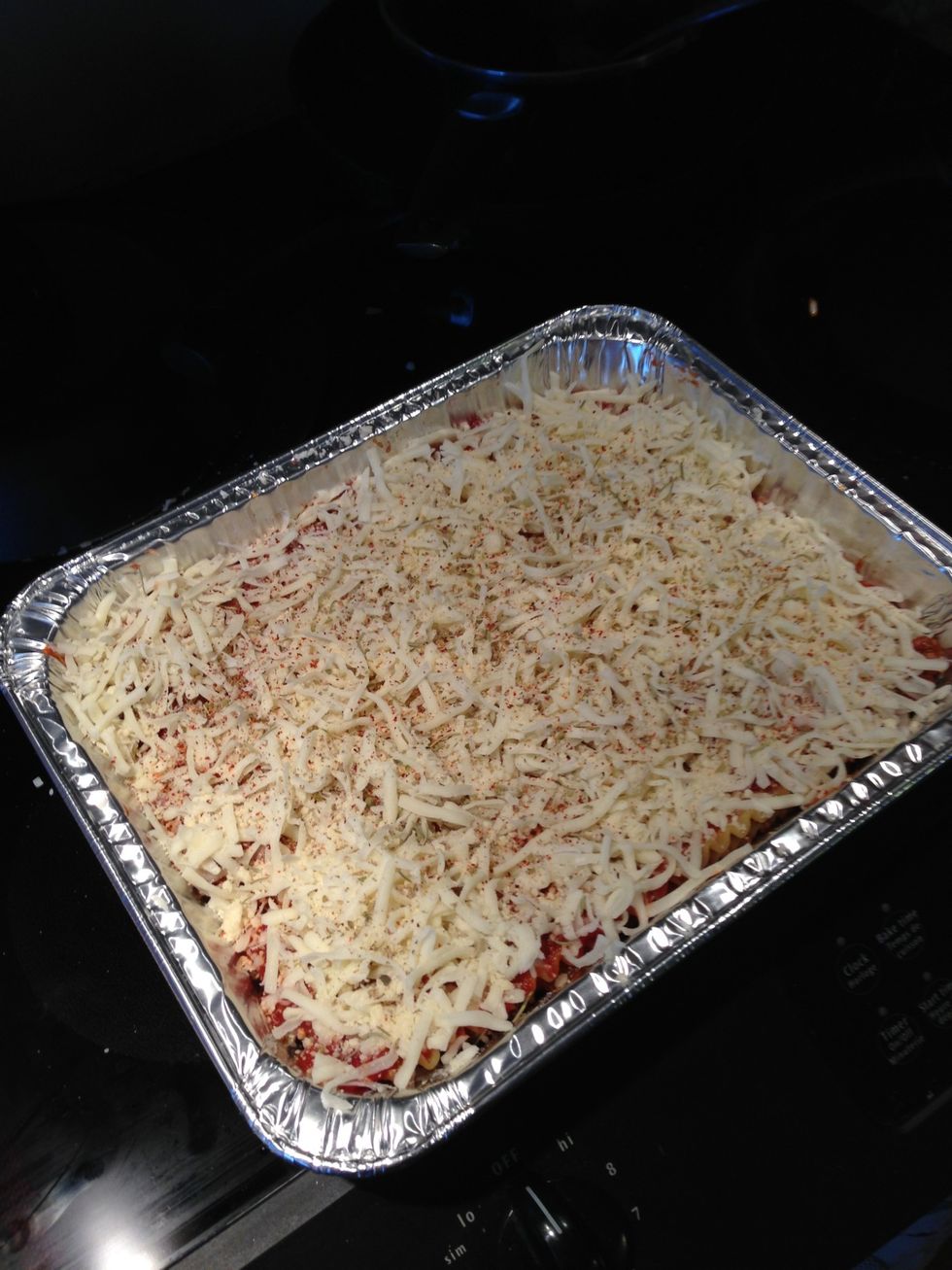 Top layer I like to add extra cheese.