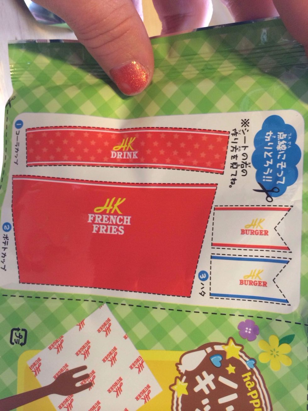 Top Left: Cup Label--Bottom Left:  Fry Bag--Top & Bottom Right: Burger Flags