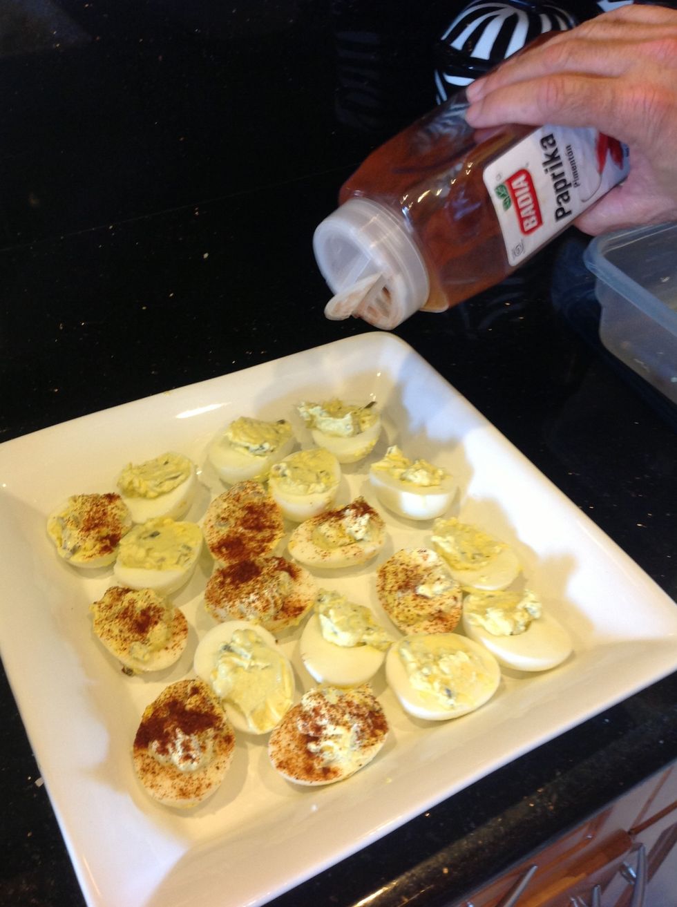 Top of with a sprinkling of paprika